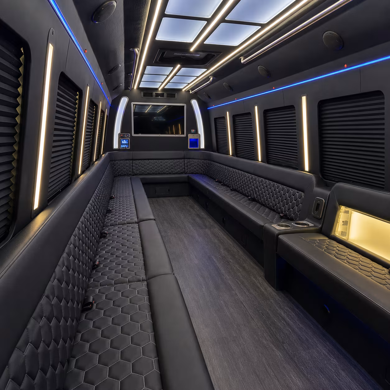 aurora party bus rental interior