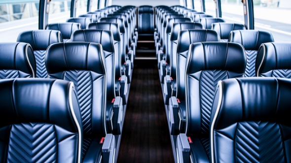 54 passenger charter bus inside aurora